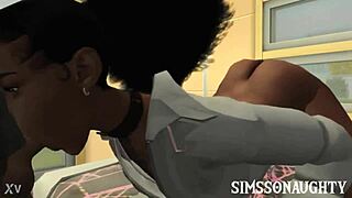 Ghetto Ebony Slut Delivers Mind-Blowing Super Head in Sims Game