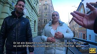 dude watches busty milf hunter blast hot cum all over her huge tits