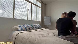 negão pounds skinny hottie bent over bareback style