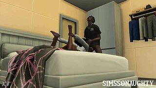 Ghetto Ebony Slut Delivers Mind-Blowing Super Head in Sims Game
