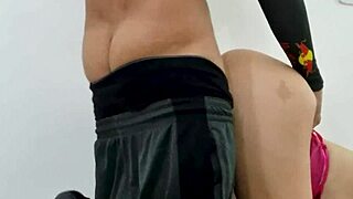 skinny petite wife SUCKS husband's cock then RIDES it hard SPANKING ass shaking narrow waist