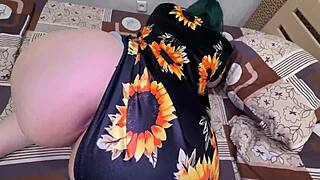 stepmom calls stepson to bed and shows off her big tits ass before fucking him hard