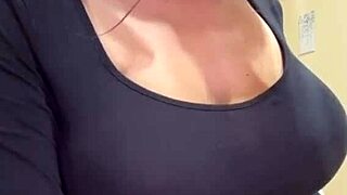 my slutty neighbor milf flashes her huge natural tits nipples outside