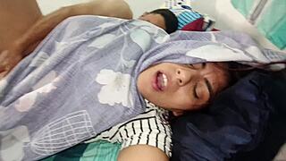 my dirty old stepdad sneaks into my room we rip clothes for bed sex creampie