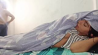 my dirty old stepdad sneaks into my room we rip clothes for bed sex creampie