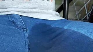 wife soaks jeans in hot piss stream