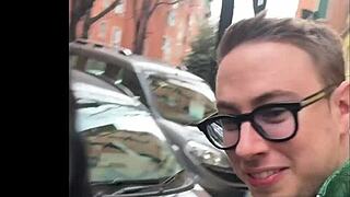Silvia Preslar gives Max Felicitas epic deepthroat blowjob in car then bends for doggystyle pounding! 🍆💦🚗