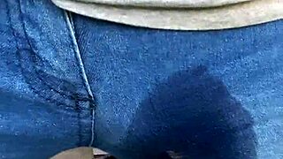 wife soaks jeans in hot piss stream