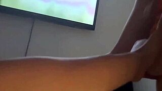 Stepsis invites me to horror movie then rides my cock hard!