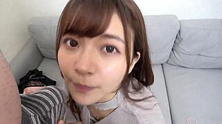 Don't you crave this Japanese beauty's sloppy blowjob handjob and cumshot in part 5?