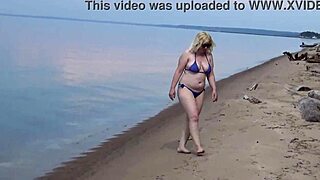 BIKINI MILFS FLASH BIG TITS ON WILD BEACH WALK!