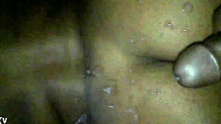 take this! massive cumshot blasts her fat back ass and hair