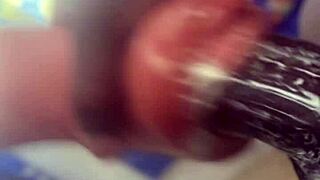 huge thick black monster cock bodybuilder oils up and creams throat toy in dorm sneak peek.