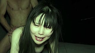 Her Petite Body Quivers in Rough Cowgirl Creampie Moaning Submission Overwhelms Her