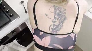 step son with big cock fucks me hard in kitchen