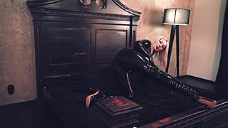 Juicy latex milf with huge natural tits seduces neighbor for domination wet pussy play!!