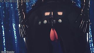 Juicy latex milf with huge natural tits seduces neighbor for domination wet pussy play!!