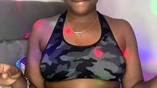 Skinny Natural Blonde with Hairy Dark Skin Teases Her Big Tits Solo