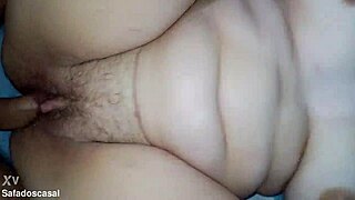 Naughty amateur couple tiny tits hairy pussy raw fucking she loves it
