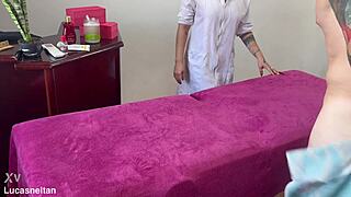 Relaxing massage turns into tantric handjob happy end