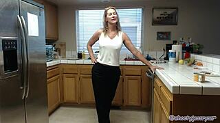 Jess Ryan Burns with Kitchen Desire as Sexy Milf Roleplay Consumes Her