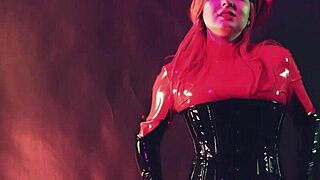 Juicy latex milf with huge natural tits seduces neighbor for domination wet pussy play!!