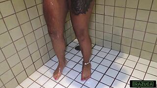 18-Year-Old Brunette Andressa Soares Takes Shower