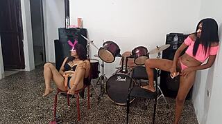 Colombian Brunette And White Bitches Dance Horny With Strange Vaginas