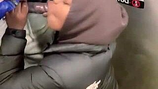 EXTREME PUBLIC ORGASM! STEPBRO'S 11 INCH BBC SUCKED ON TRAIN!