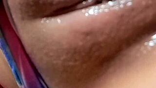 naughty colombian babe worships ass while toying huge tits and pussy on bed