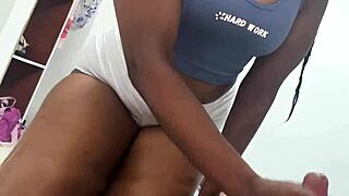 stepmom catches me jerking off helps drain all my cum?