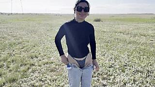 Public Pissing Compilation Forest Pads Closeup Juicy Hairy Pussy Pov