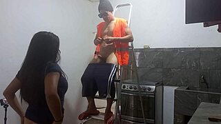 i watched the new muscular handyman fixing the roof then seduced him with my mouth before he fucked me standing