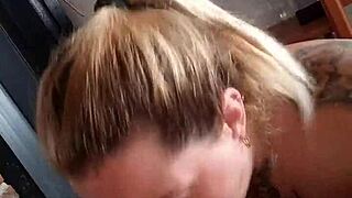 Blonde Latina Slut Loves Deepthroating Friend's Huge Cock to the Balls