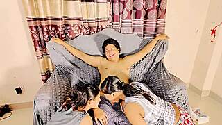 Uttaran20 cheats fucks two skinny cute girls ffm threesome big cock anal deepthroat cumshot