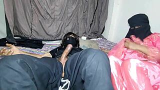 Muslim Girlfriend Rides Desi Big Cock in Wild Cowgirl Anal with Neighbors Wife