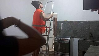 i watched the new muscular handyman fixing the roof then seduced him with my mouth before he fucked me standing