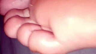 my girlfriend's soft soles get licked and sucked by my hungry tongue