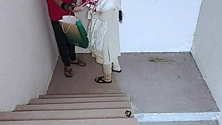 sister-in-law sneaks for rough fuck on stairs then bedroom pounding with big tits bouncing