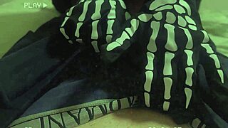 Horny Ghostface Girlfriend Rides Cock Bent Over in Heat