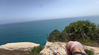 insane cliff sex with wife i creampie her huge ass yasmina khan 😈💦