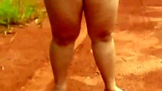 pregnant wife strips naked on rural road for outdoor cuckold fun