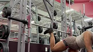 Bobbi Jo POPPIN Cherrys in Ebony Outdoor WORKOUT with Big Ass Tattoo