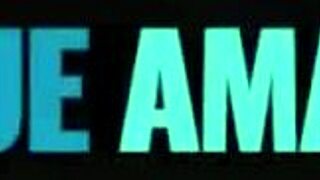 Jessica stretches her trimmed pussy wide open with that massive dildo on bed.