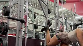 Bobbi Jo POPPIN Cherrys in Ebony Outdoor WORKOUT with Big Ass Tattoo