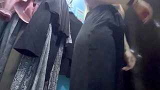 Heart Pounding as Russian Milf Strips Panties in Real Spy Dressing Room