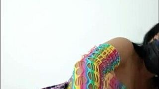 curvy cutie spreads wet pussy wide for pink dildo insertion