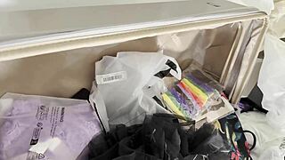 Hey sexy long-legs girl, your fashion shoot turns into toy sex surprise?