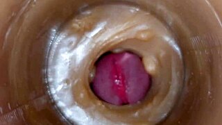hear huge sperm dose flooding tight pussy toy asmr