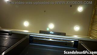 ex-girlfriend's shaved pussy looks irresistible in kitchen pov closeup